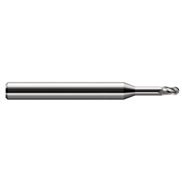 Miniature End Mill - Ball - Long Reach, Stub Flute